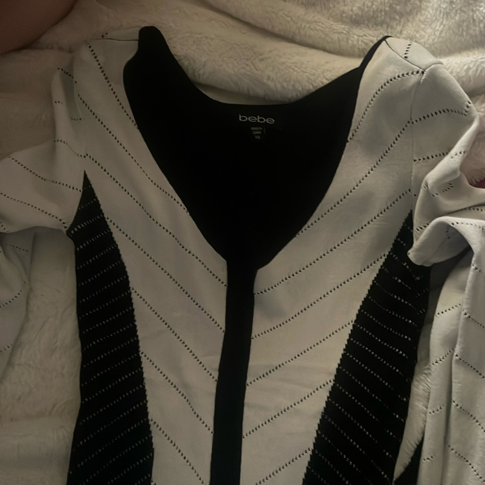 White/black bebe dress